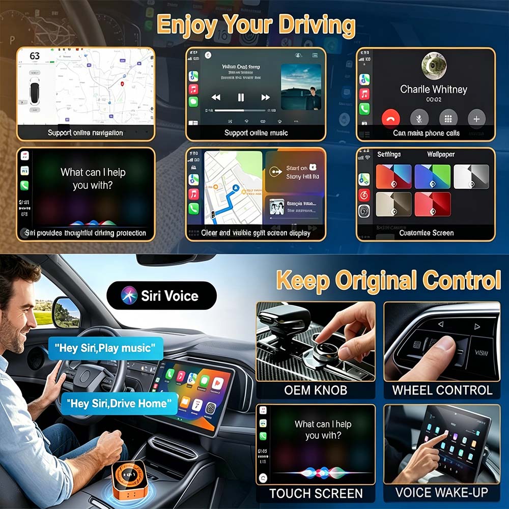 Auto-A3 Modle Wireless CarPlay/Android Auto Adapter