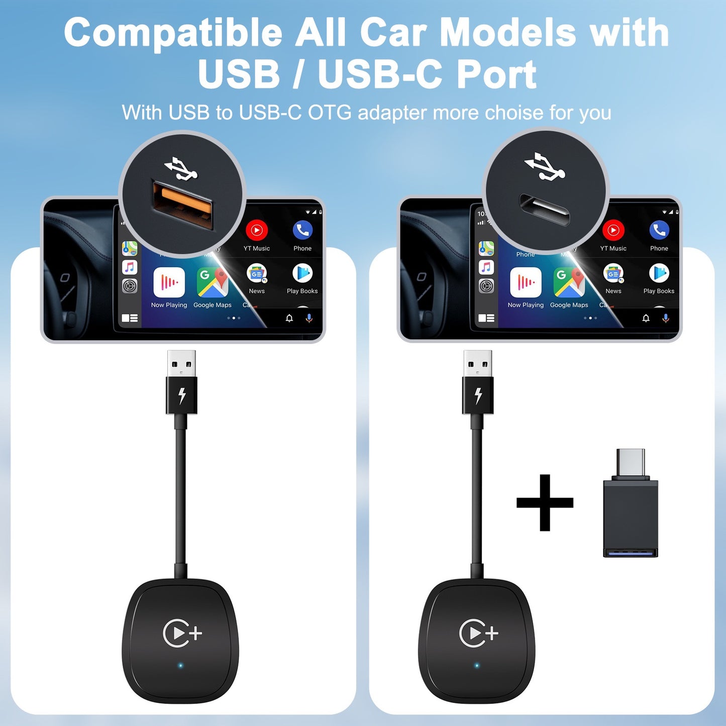Auto-A7 Modle Wireless CarPlay/Android Auto Adapter