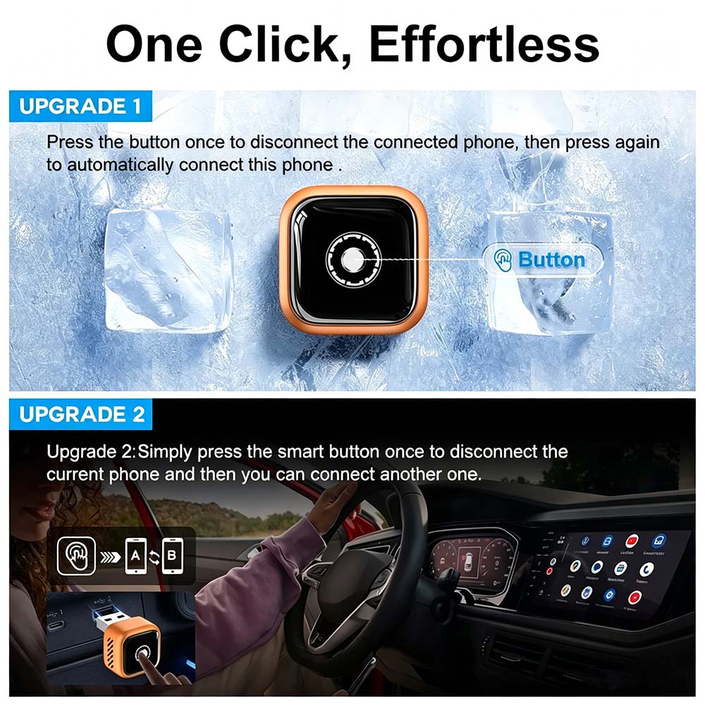 Auto-A2 Modle Wireless CarPlay/Android Auto Adapter