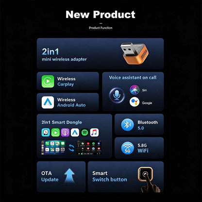 Auto-A2 Modle Wireless CarPlay/Android Auto Adapter