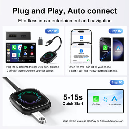 Auto-A8 Modle Wireless CarPlay/Android Auto Adapter