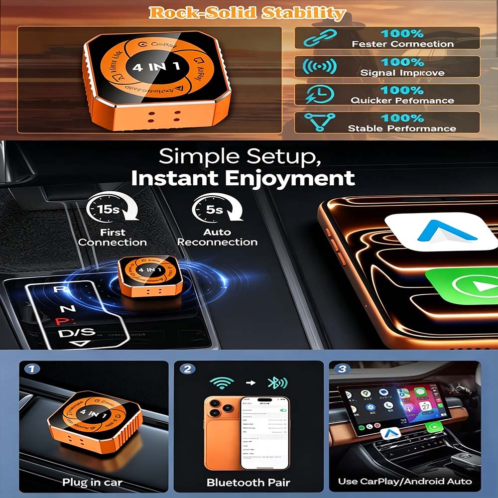 Auto-A3 Modle Wireless CarPlay/Android Auto Adapter