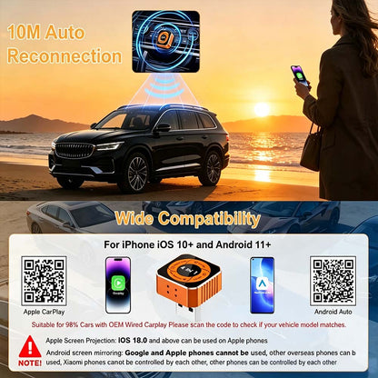 Auto-A3 Modle Wireless CarPlay/Android Auto Adapter