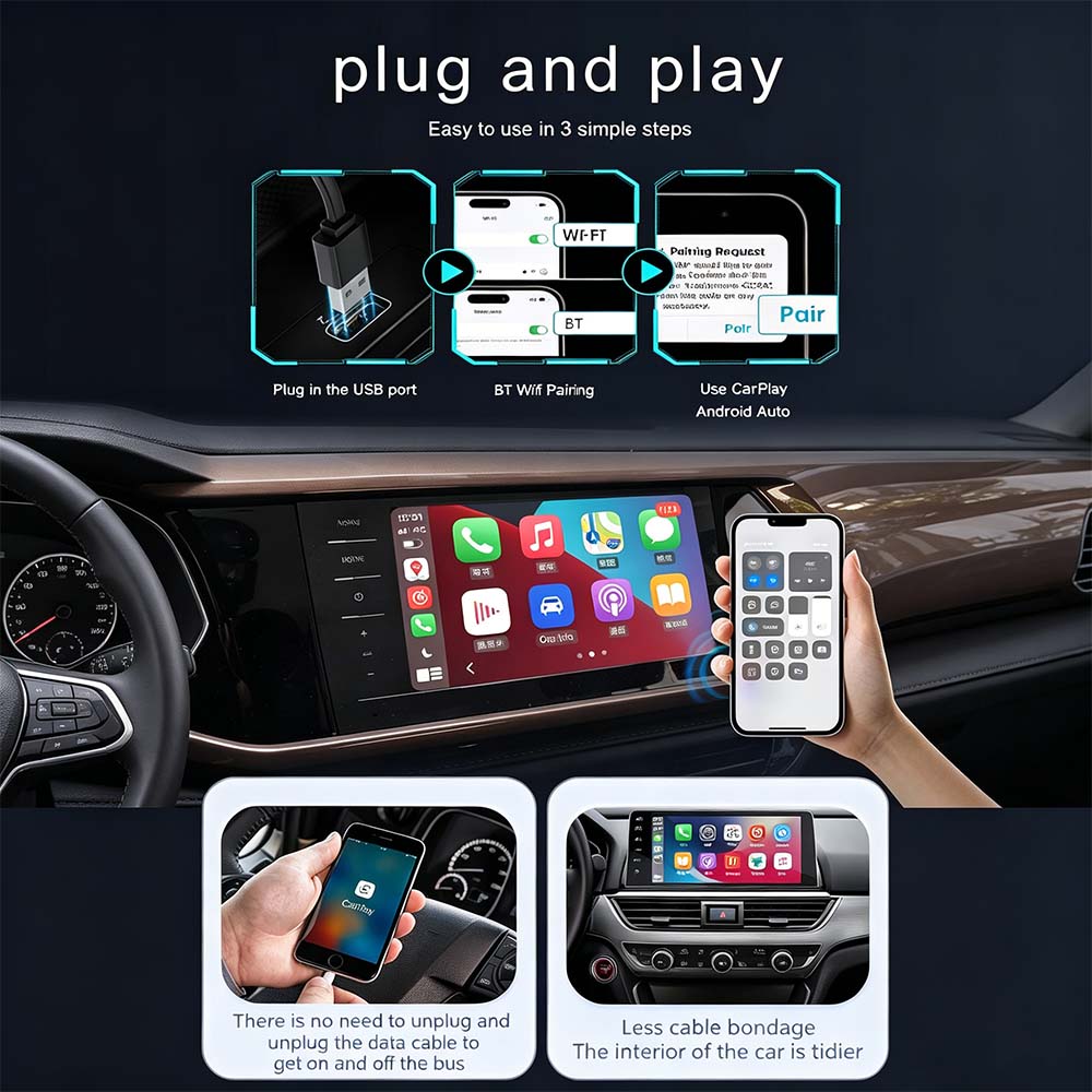 Auto-A2 Modle Wireless CarPlay/Android Auto Adapter