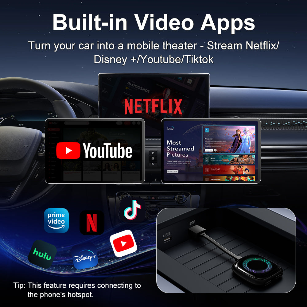 Auto-A8 Modle Wireless CarPlay/Android Auto Adapter