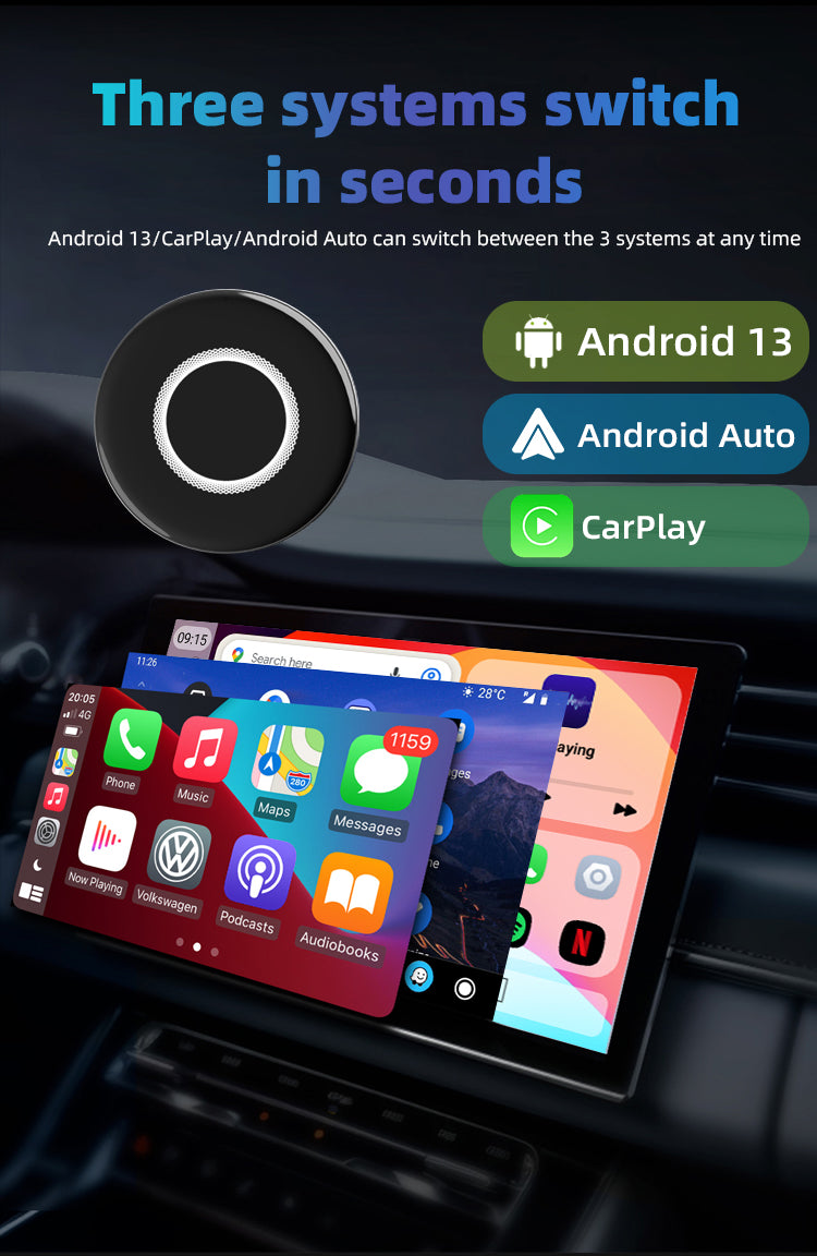 Auto-A9 Modle Wireless CarPlay/Android Auto Adapter