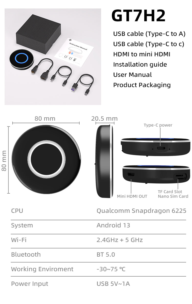 Auto-A9 Modle Wireless CarPlay/Android Auto Adapter