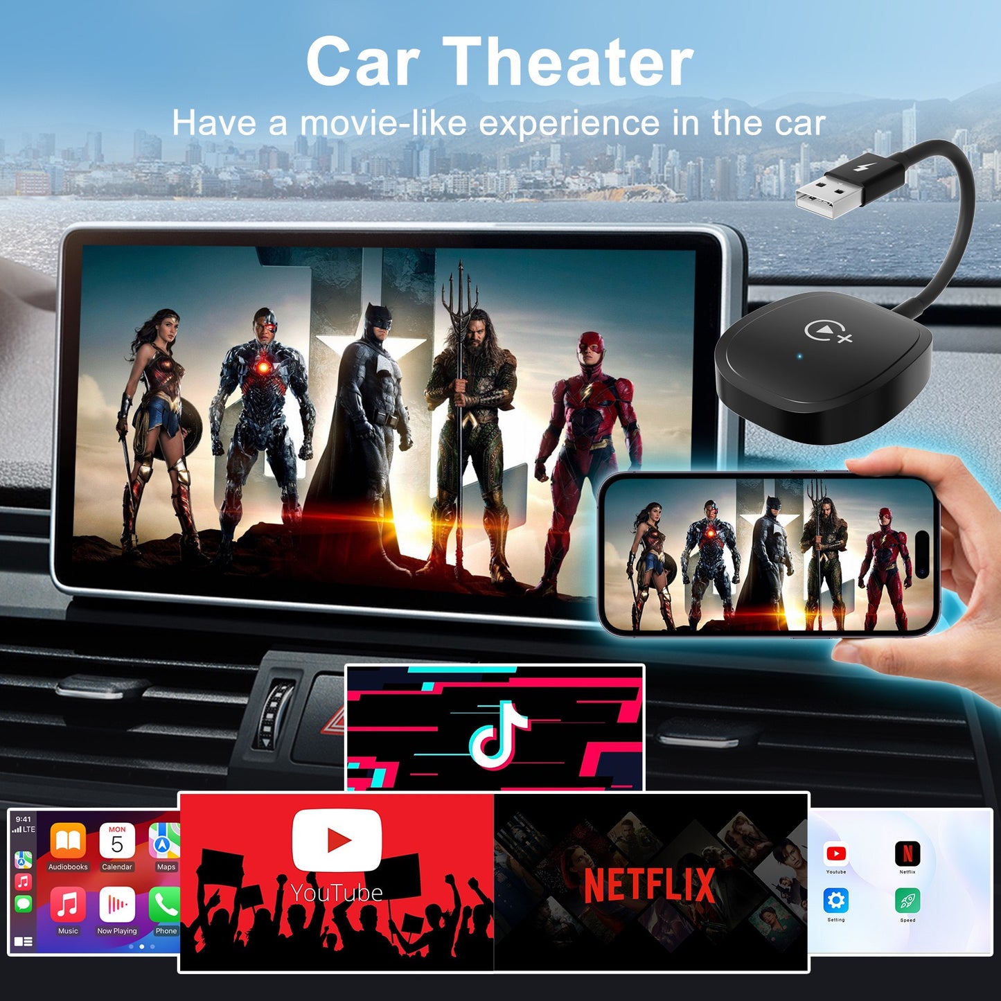 Auto-A7 Modle Wireless CarPlay/Android Auto Adapter